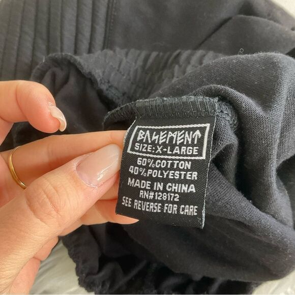 Basement Mens Drawstring Elastic Waist Knee Panel Jogger Sweatpants Black XL - Picture 11 of 13